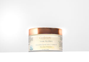 Jar of Cashmere Luxury Shea Butter on a white background