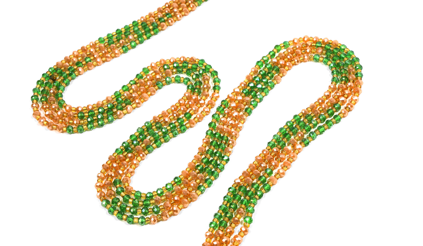 Green and Gold Luxury African Waist Beads